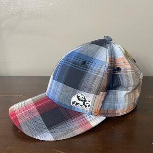 Panda Fitted Hat Multicolor Small/Medium Embroidered Plaid Flat Brim Enjoi